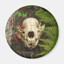 Rasionskallelogg med ferner och röd Monarda Magnet