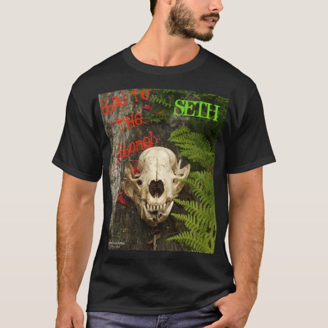 Rasionskallelogg med ferner och röd Monarda T Shirt (Framsida)