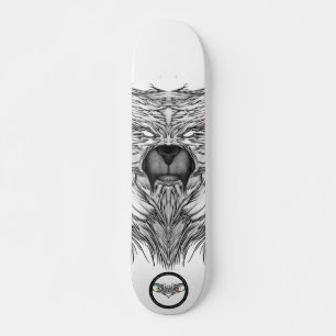 Rasionsvart och vit symmetrisk kontur mini skateboard bräda 18,5 cm