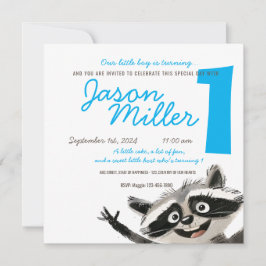 Rasiontemat födelsedagsfest för baby 1 inbjudningar