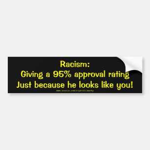 Rasism: 95% godkännande bildekal