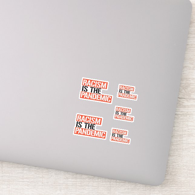 Rasism är pandemin klistermärken (Detalj)