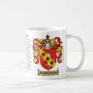 Rasmussen, ursprung, det menande och vapenskölden kaffemugg
