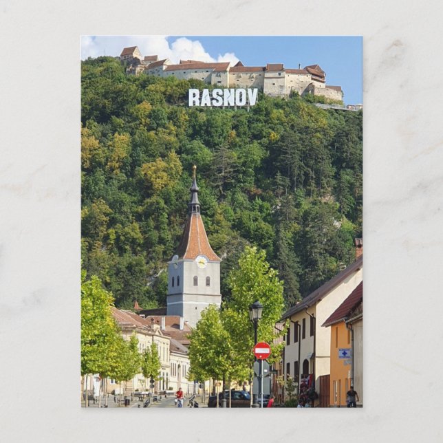 Rasnov panoramautsiktskort vykort (Framsida)