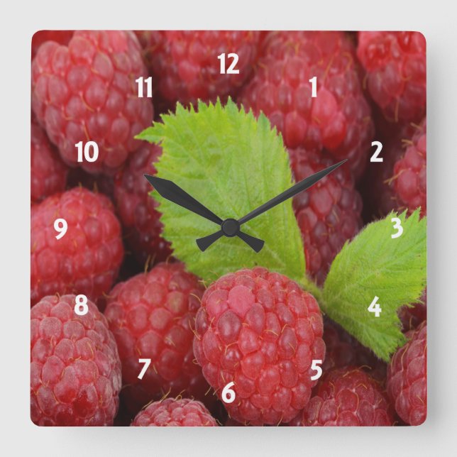 Raspbär Clock Fyrkantig Klocka (Framsida)