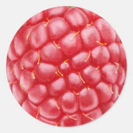 Raspberärrcloseup Runt Klistermärke