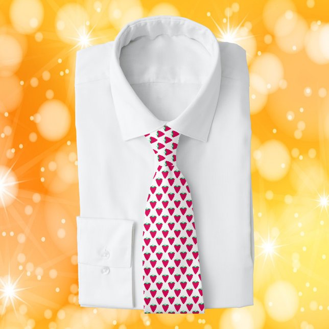 Raspberries Pink Berry Fruit Pattern Slips (A tie with a pattern of pink raspberries)