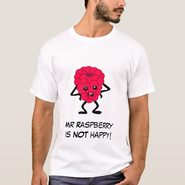 Raspberry Bad Fruit Gang med Anpassade Slogan T-shirt (Framsida)