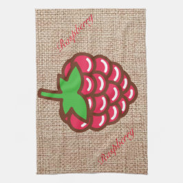 Raspberry Burlap print Kitchen Towel Kökshandduk