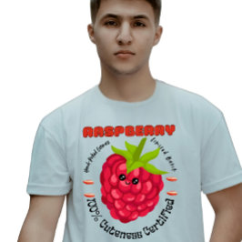 Raspberry Burst of Cuteness Fruit Label Farm Wear T Shirt