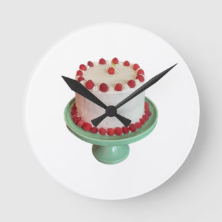 Raspberry Cake Clock Rund Klocka