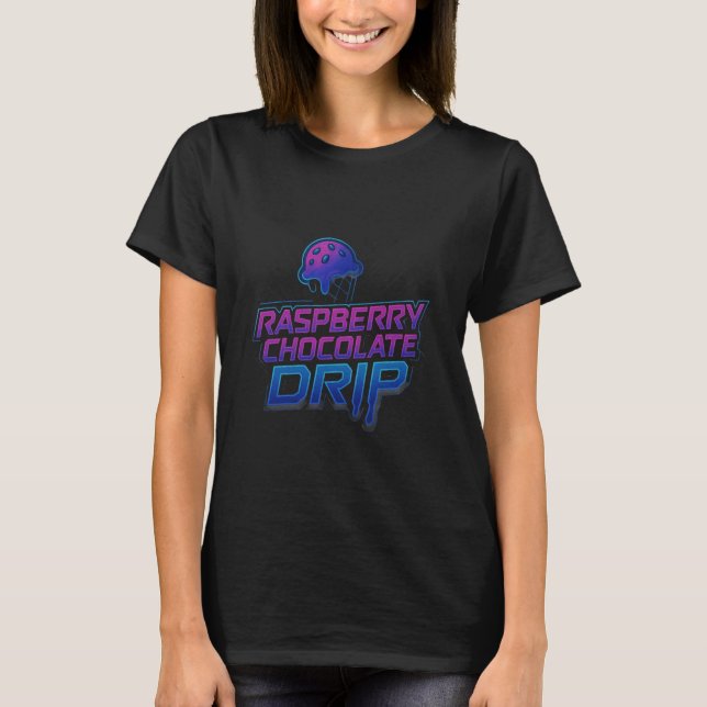 Raspberry Chocolate Chip Drip Ice Cream Lover Funn T Shirt (Framsida)