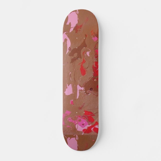 Raspberry Chocolate Maderi Abstrakt Mini Skateboard Bräda 18,5 Cm (Framsida)