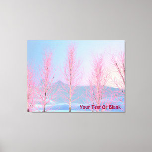 Raspberry Creme Birch Canvastryck
