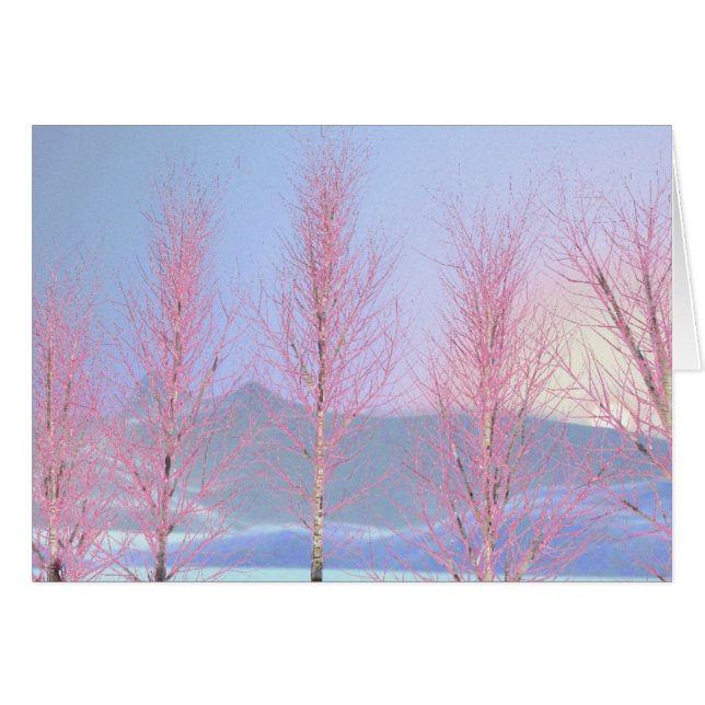 Raspberry Creme Birch Hälsningskort (Framsidan Horizontal)