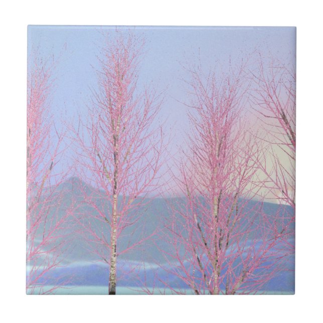 Raspberry Creme Birch Kakelplatta (Framsidan)