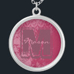 Raspberry Damask Monogram Necklace Silverpläterat Halsband<br><div class="desc"></div>