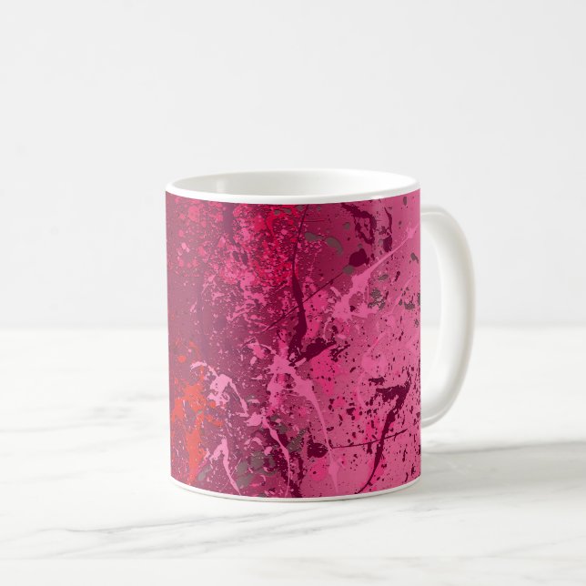 Raspberry Flurry: Abstract spatter art Kaffemugg (Framsida höger)