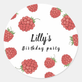 Raspberry-födelsedag Runt Klistermärke