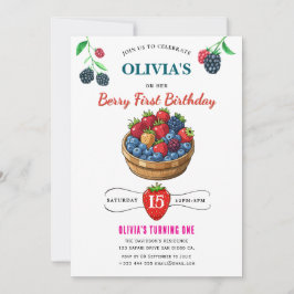 Raspberry Födelsedagsfest inbjudan