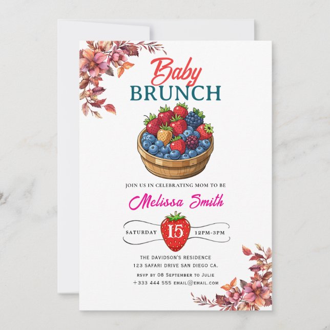 Raspberry Födelsedagsfest inbjudan (Framsida)