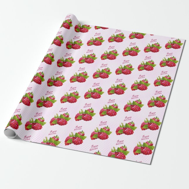 Raspberry Fruit Canning Presentpapper (Utrullad)