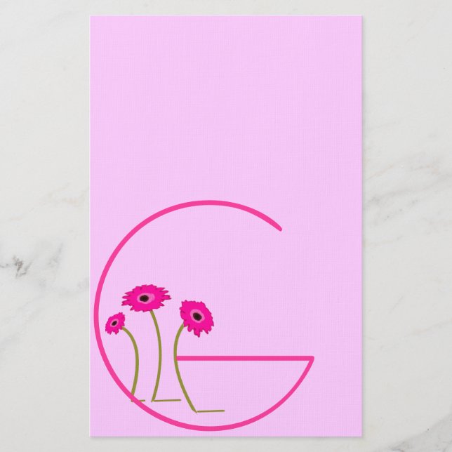 Raspberry Gerber Daisy Brevpapper (Framsida)