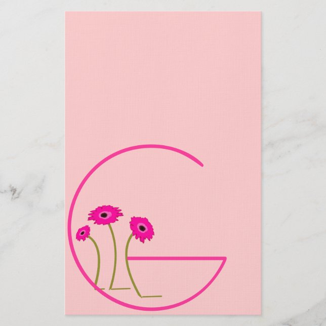 Raspberry Gerber Daisy Brevpapper (Framsida)