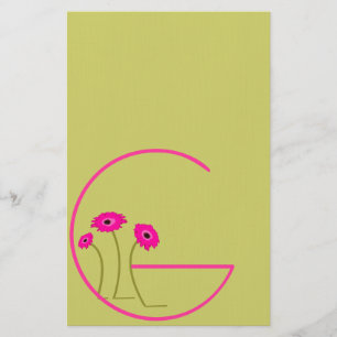 Raspberry Gerber Daisy Brevpapper