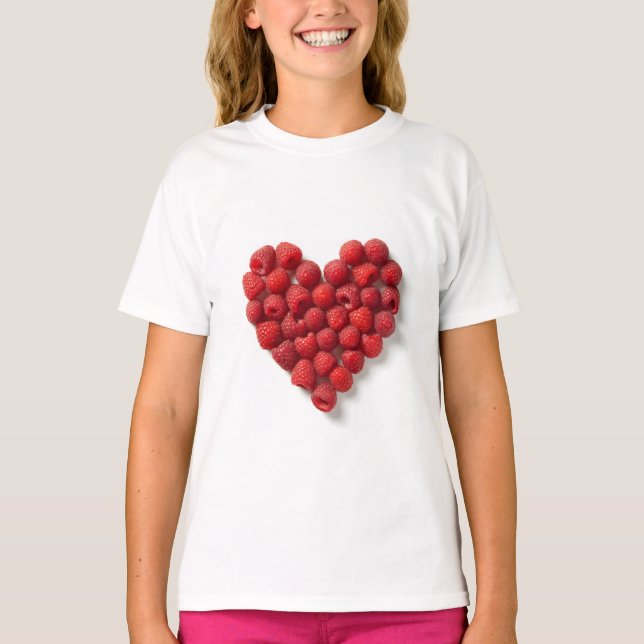 Raspberry Heart T Shirt (Framsida)