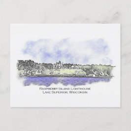 Raspberry Island Lighthouse 2024 Postcard Helg Vykort