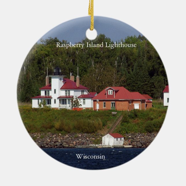 Raspberry Island Lighthouse dubbla sided ornament (Baksidan)