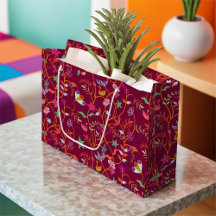 Raspberry Jacobean Mönster