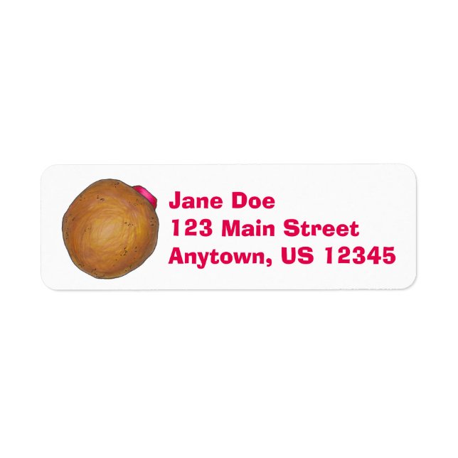 Raspberry Jelly Filled Donut Donuts Labels Returadress Etikett (Framsidan)