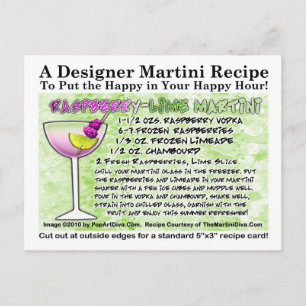 Raspberry Lime Martini Recipe-vykort Vykort