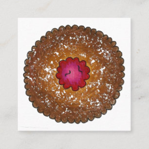 Raspberry Linzer Torte Cookie Baky Food Fyrkantigt Visitkort