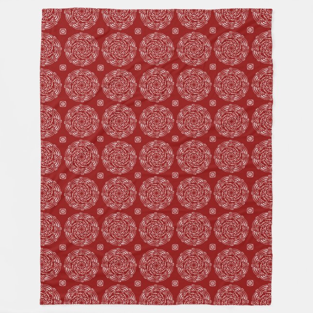 Raspberry Mandala Fleecefilt (Framsidan)