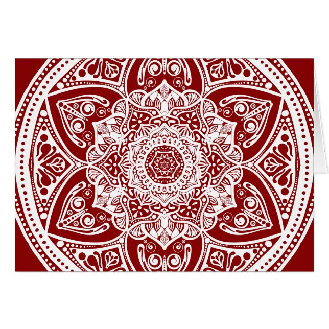 Raspberry Mandala Hälsningskort (Framsidan Horizontal)
