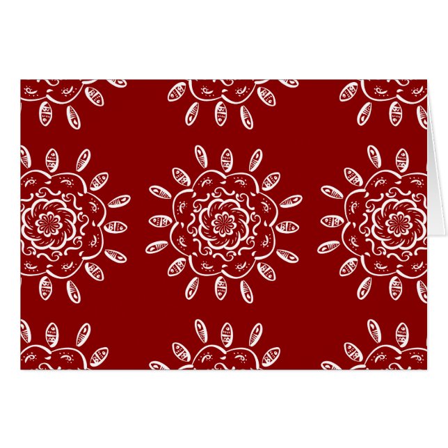 Raspberry Mandala Hälsningskort (Framsidan Horizontal)