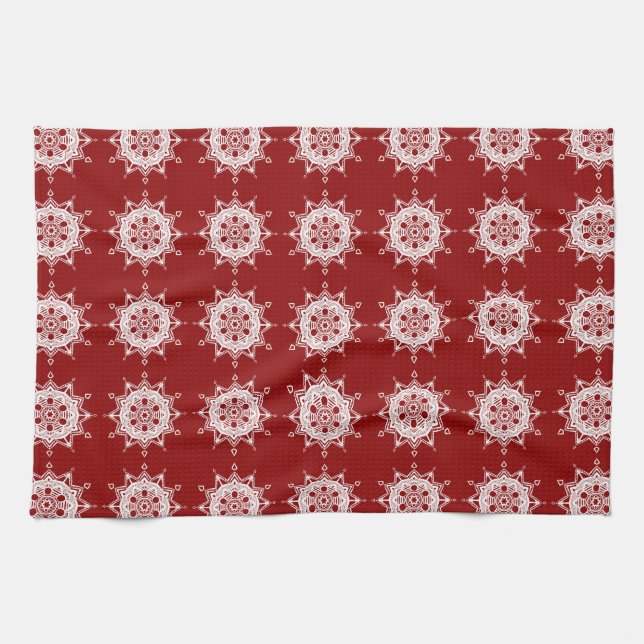 Raspberry Mandala Kökshandduk (Horisontell)