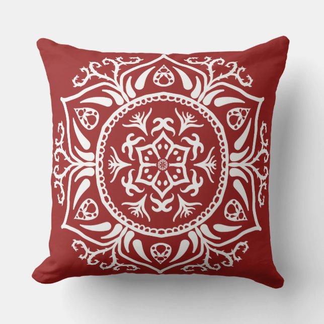 Raspberry Mandala Kudde (Framsida)