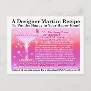 Raspberry Martini Recipe-vykort Vykort