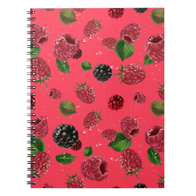 Raspberry Mönster Anteckningsbok (Framsidan)