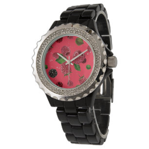 Raspberry Mönster Armbandsur