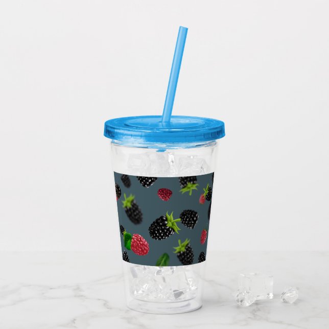 Raspberry Mönster Take Away Mugg (Baksida Ice)
