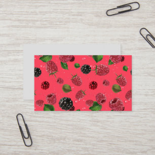 Raspberry Mönster Visitkort