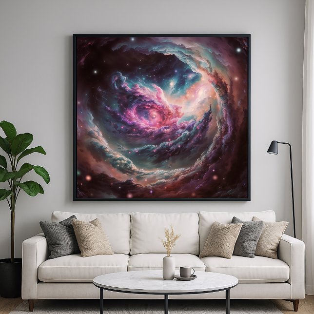 Raspberry Nebula - Vibrant Cosmic Art Poster (Skapare uppladdad)