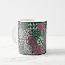 Raspberry och Gräs Patchwork Coffee Mugg
