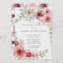 Raspberry och Rosa Watercolor Peony Möhippa