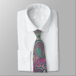 Raspberry Paisley Slips<br><div class="desc">Mehndi Indian Paisley Blue Grönt Rosa Raspberry och Guld Bröllop Tie</div>